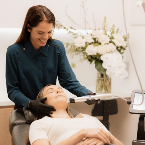 Registered Nurse performing Laser Treatments for Sun Damage Skin